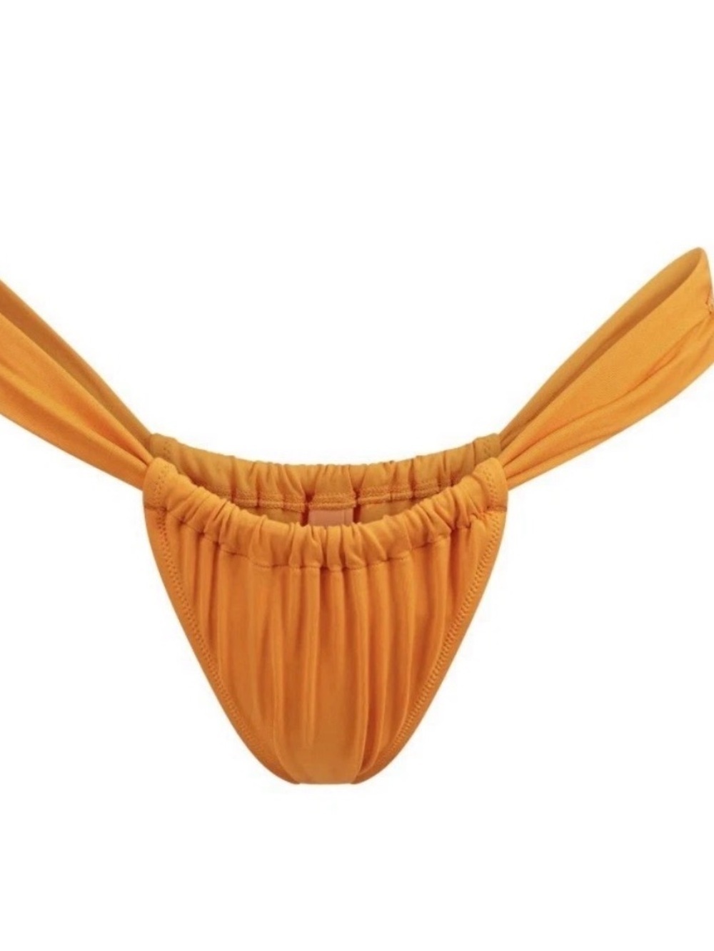 Skims Signature Swim Ruched Thong Bikini Bottom Orange – Size Large NWT